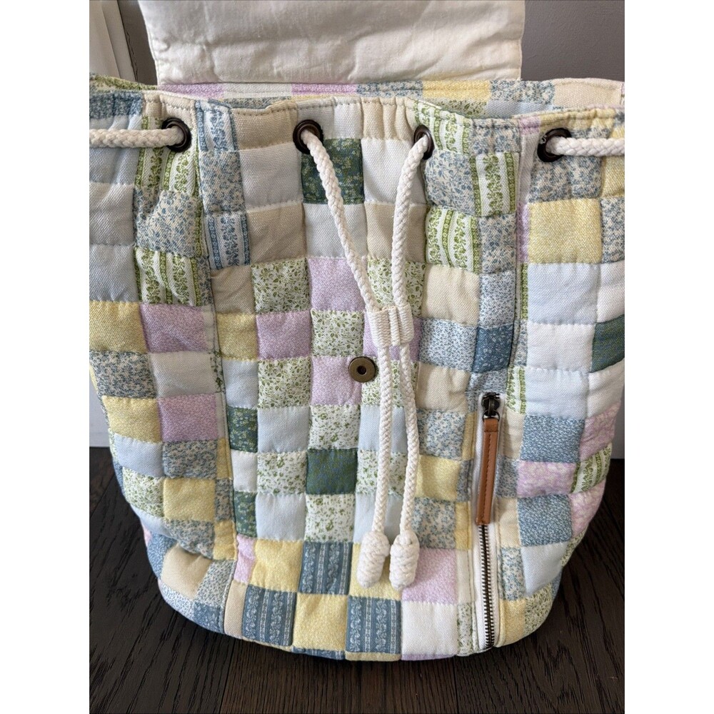 Universal Thread Goods Quilted Patchwork Backpack Cottage core Drawstring - Picture 3 of 13
